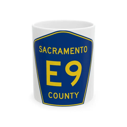 Sacramento County E9 (California) (Road Sign) White Coffee Mug 11oz - Go Mug Yourself