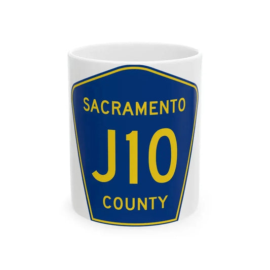 Sacramento County J10 (California) (Road Sign) White Coffee Mug 11oz - Go Mug Yourself