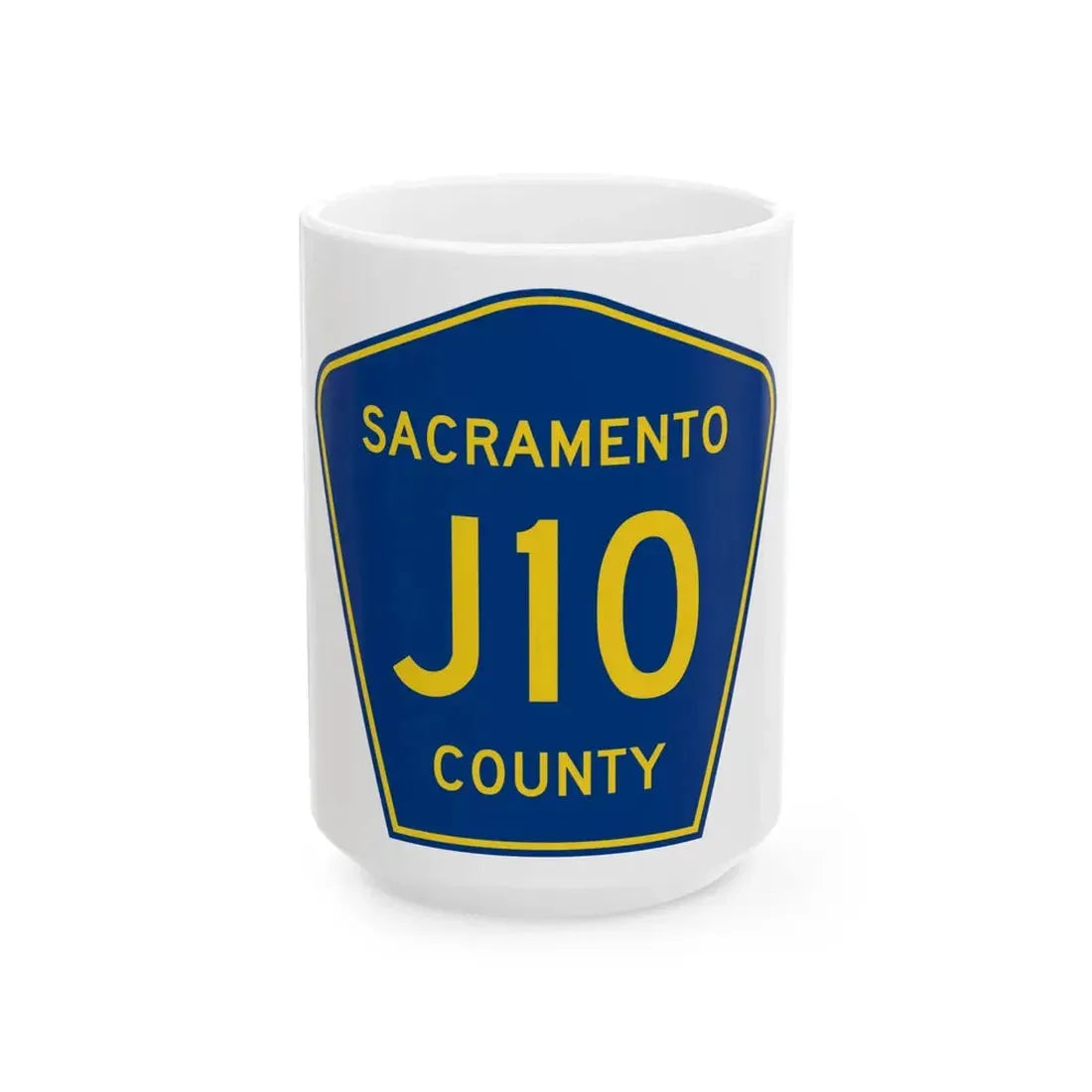 Sacramento County J10 (California) (Road Sign) White Coffee Mug 15oz - Go Mug Yourself