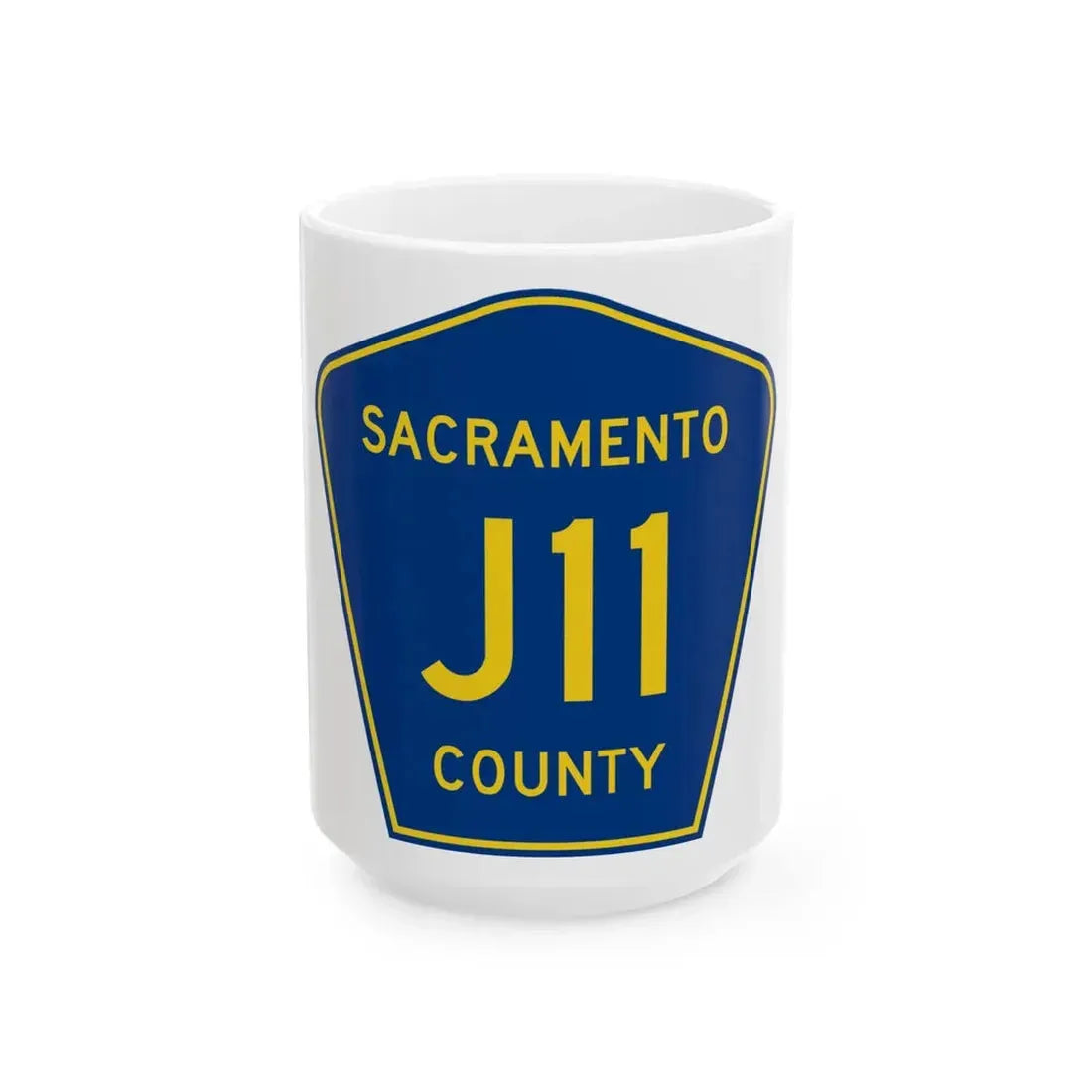 Sacramento County J11 (California) (Road Sign) White Coffee Mug 15oz - Go Mug Yourself