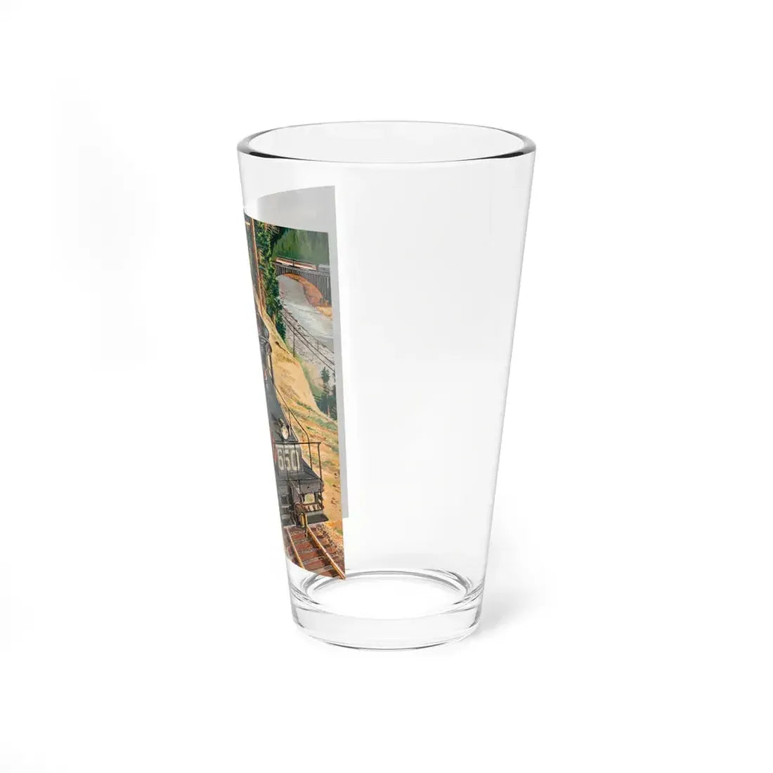 Sacramento Northern, The Clinchfield Route, Railroad Magazine cover, December 1953 (Magazine Illustration) Pint Glass 16oz - Go Mug Yourself