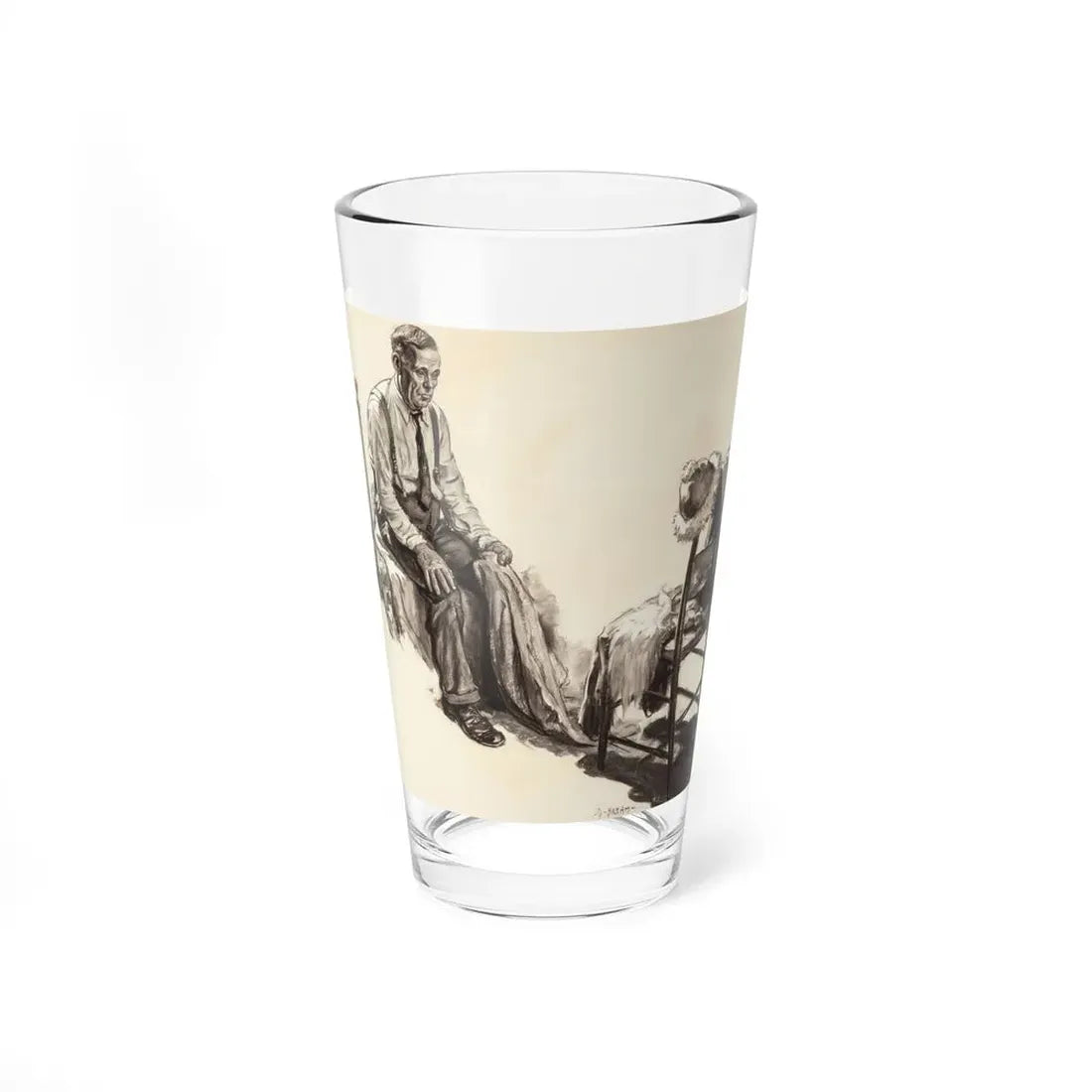 Sad Santa (Magazine Illustration) Pint Glass 16oz 16oz - Go Mug Yourself