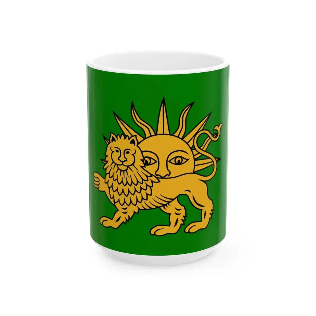 Safavid Flag (Iran) White Coffee Mug 15oz - Go Mug Yourself