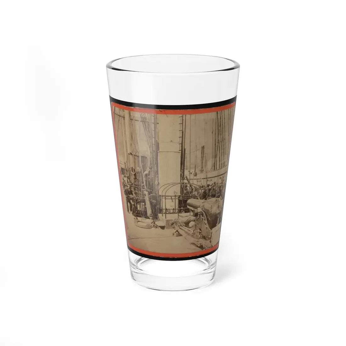 Sailors And A Cannon On Deck Of A Gunboat (U.S. Civil War) Pint Glass 16oz 16oz - Go Mug Yourself