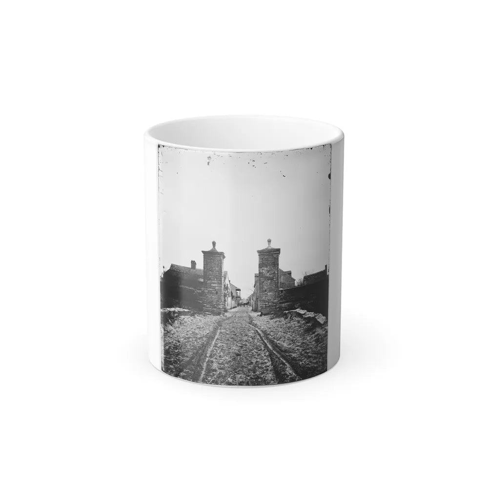 Saint Augustine, Fla. Entrance Gate, With Street and Houses Beyond (U.S. Civil War) Color Changing Coffee Mug 11oz-11oz-Go Mug Yourself
