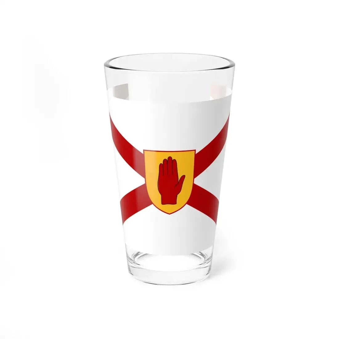 Saint Patricks flag for Northern Ireland golden shield (Ireland) Pint Glass 16oz 16oz - Go Mug Yourself