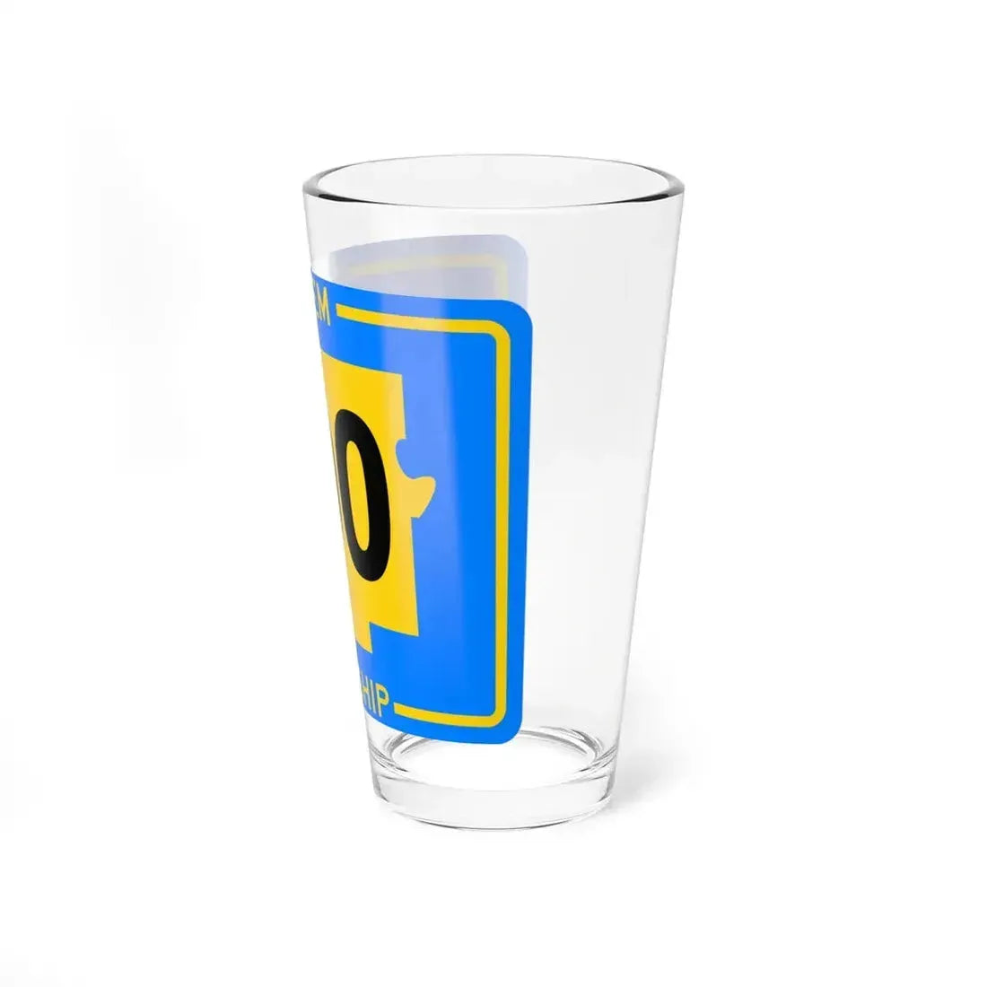 Salem Township Tuscarawas County Ohio route shield template (Ohio) (Road Sign) Pint Glass 16oz - Go Mug Yourself