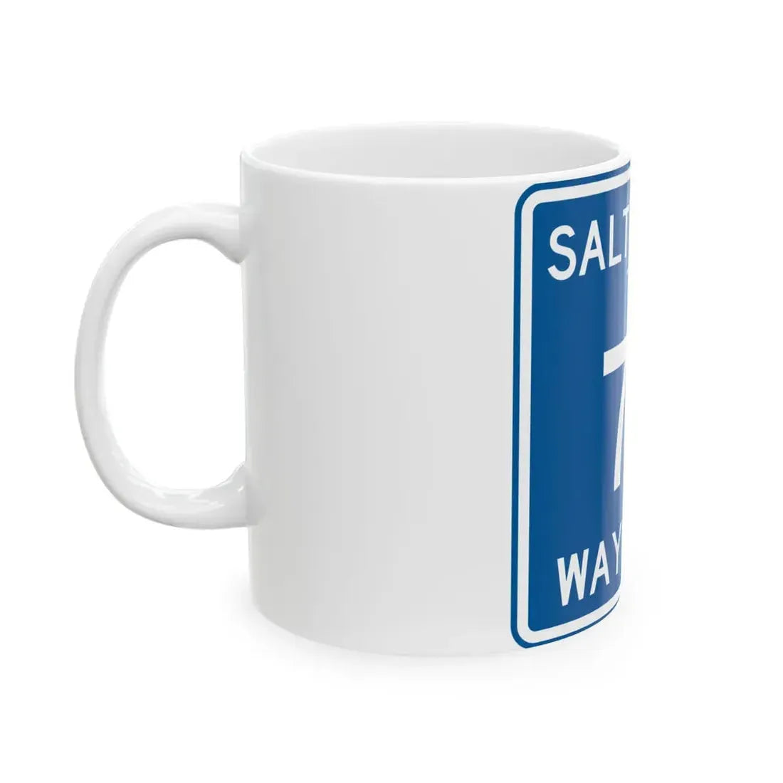 Salt Creek Township Route 77 Wayne County Ohio (Ohio) (Road Sign) White Coffee Mug - Go Mug Yourself