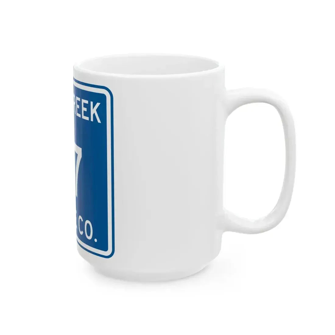 Salt Creek Township Route 77 Wayne County Ohio (Ohio) (Road Sign) White Coffee Mug - Go Mug Yourself