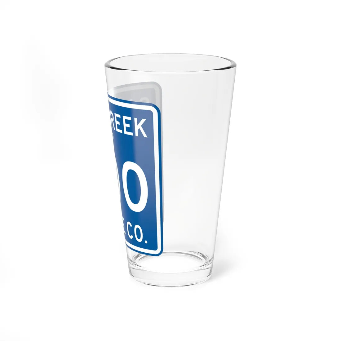 Salt Creek Township Wayne County route shield template (Ohio) (Road Sign) Pint Glass 16oz - Go Mug Yourself