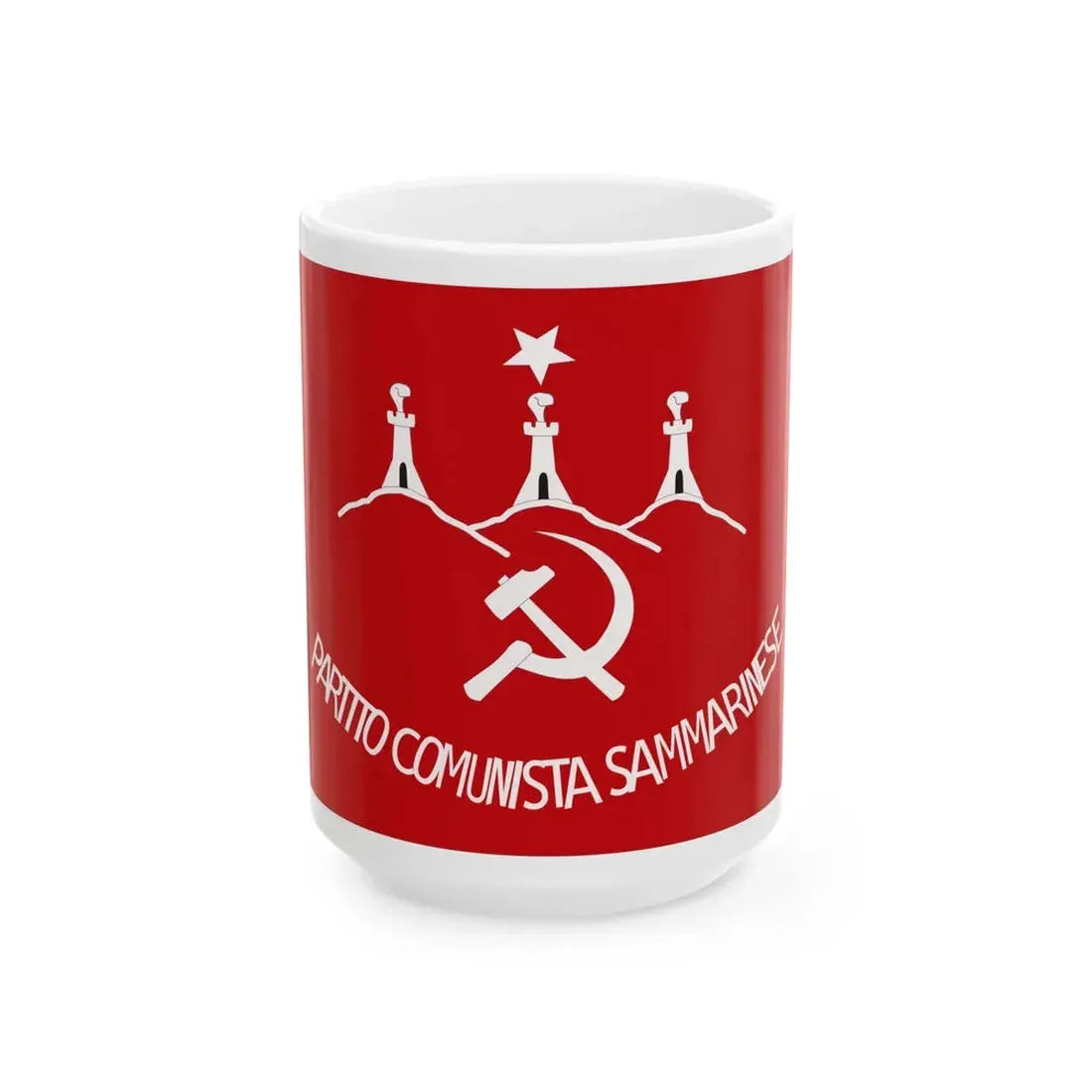 Sammarinese Communist Party flag 1950s (San Marino) White Coffee Mug 15oz - Go Mug Yourself