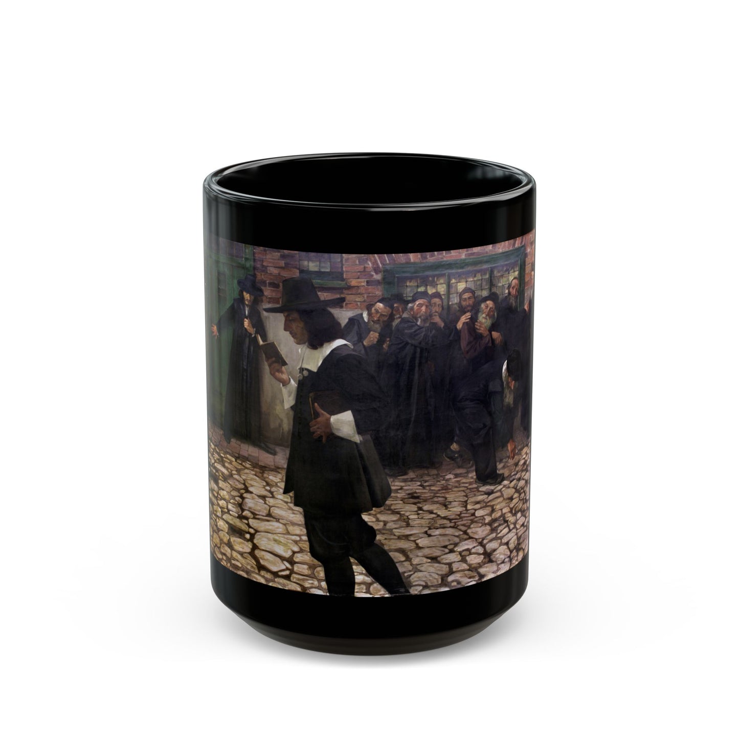 Samuel Hirszenberg (1865-1908) Excommunicated Spinoza - 1907 - Black Coffee Mug-15oz-Go Mug Yourself