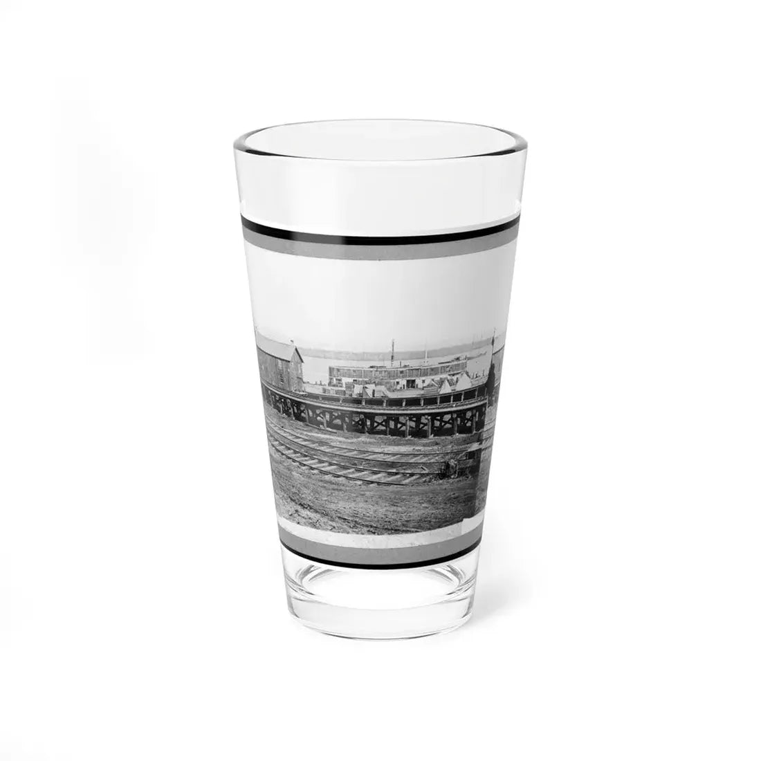 Sanitary Commission Barge At The Docks, City Point, Virginia (U.S. Civil War) Pint Glass 16oz 16oz - Go Mug Yourself