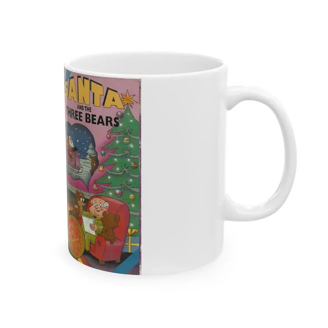 SANTA AND THE THREE BEARS CHRISTMAS CLASSICS (VHS COVER) - White Coffee Mug - Go Mug Yourself