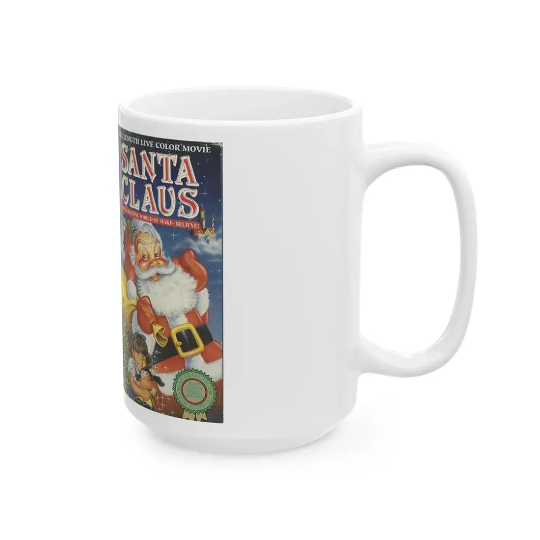SANTA CLAUS FULL LENGTH LIVE COLOR MOVIE (VHS COVER) - White Coffee Mug - Go Mug Yourself