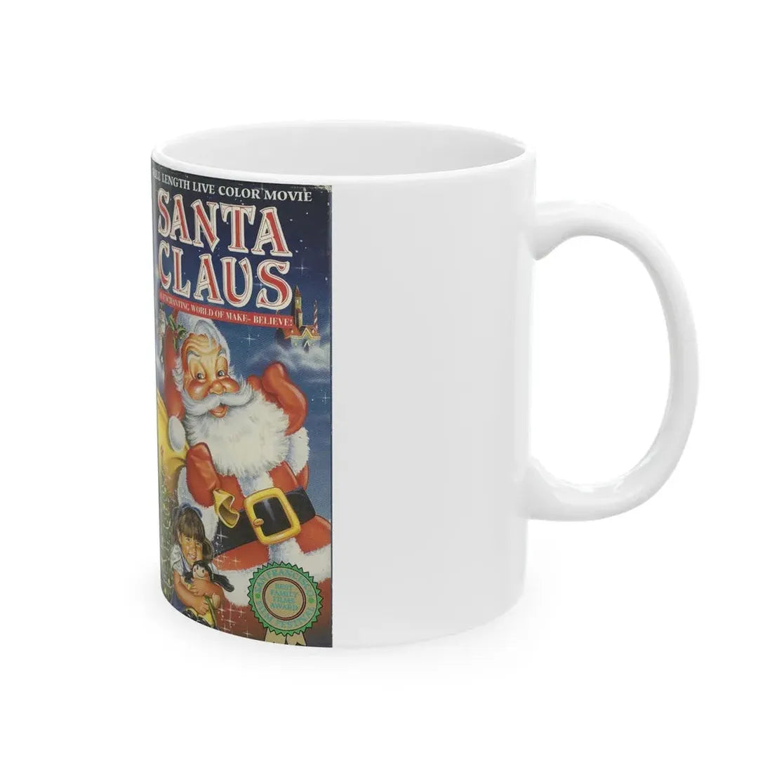 SANTA CLAUS FULL LENGTH LIVE COLOR MOVIE (VHS COVER) - White Coffee Mug - Go Mug Yourself