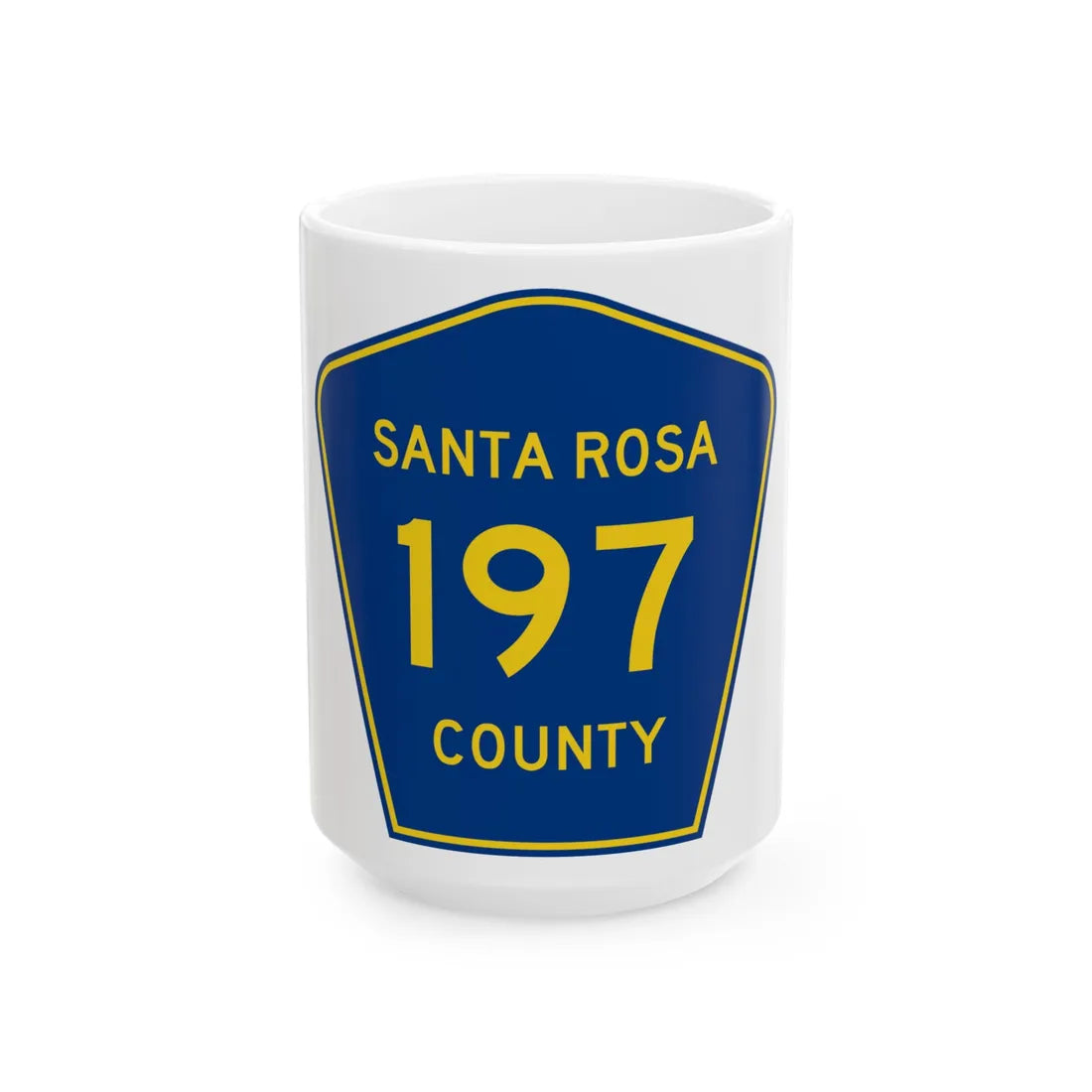 Santa Rosa County 197 (Florida) (Road Sign) White Coffee Mug 15oz - Go Mug Yourself