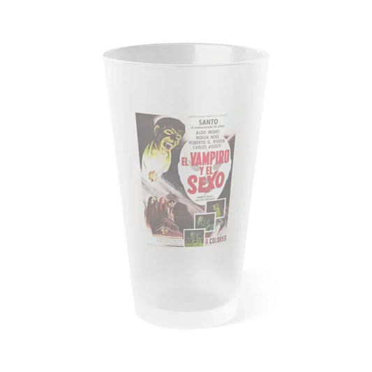 SANTO AND DRACULA'S TREASURE 1969 Movie Poster - Frosted Pint Glass 16oz 16oz Frosted - Go Mug Yourself