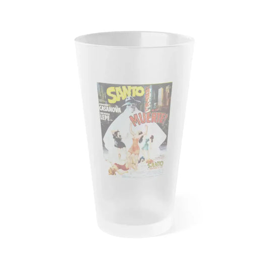 SANTO IN THE HOTEL OF DEATH (2) 1969 Movie Poster - Frosted Pint Glass 16oz 16oz Frosted - Go Mug Yourself