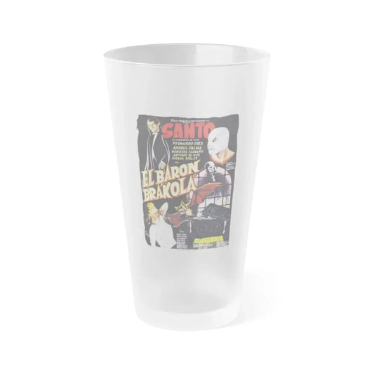 SANTO VS BARON BRAKOLA 1967 Movie Poster - Frosted Pint Glass 16oz 16oz Frosted - Go Mug Yourself