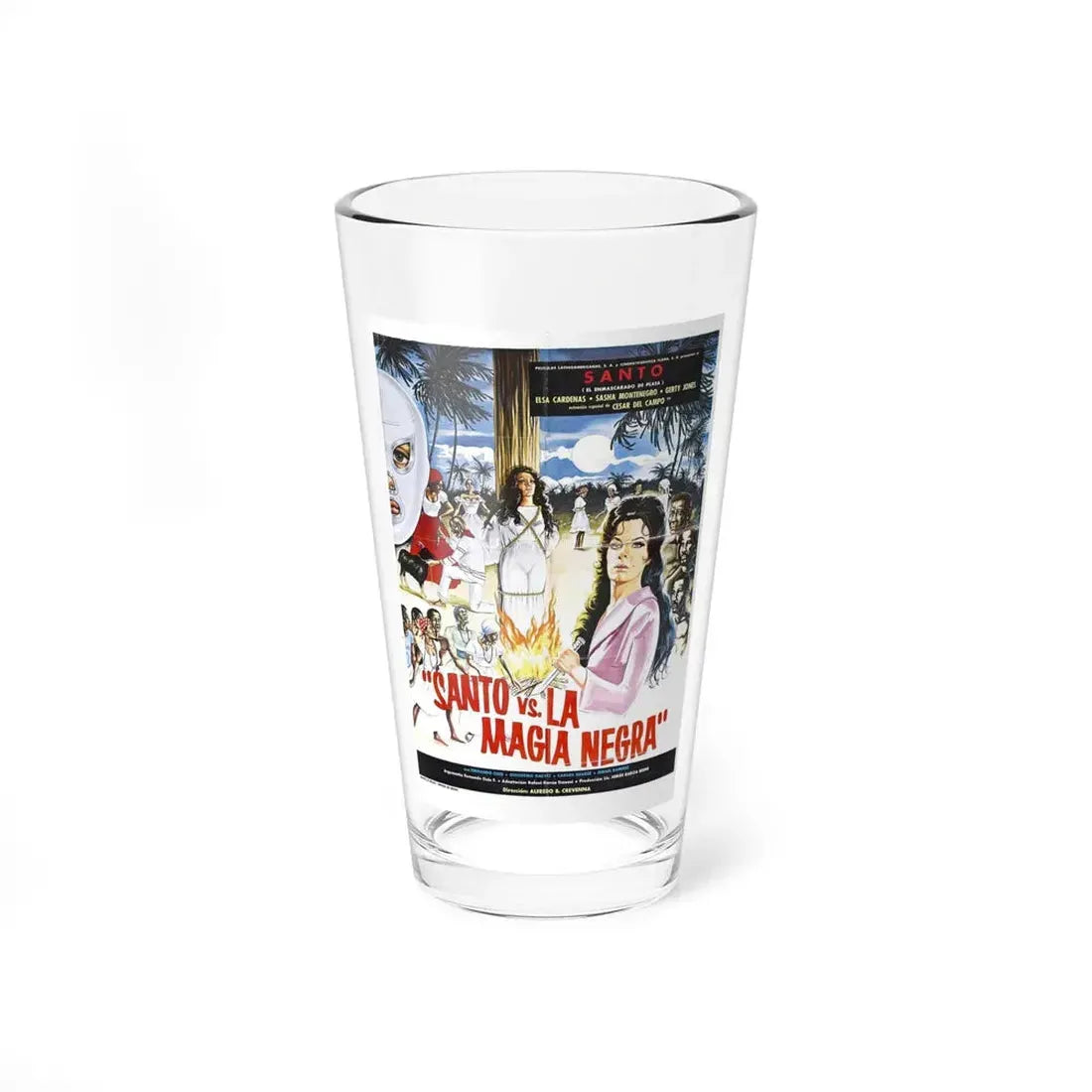 SANTO VS BLACK MAGIC WOMAN 1973 Movie Poster - Pint Glass 16oz 16oz - Go Mug Yourself