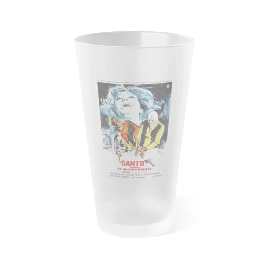 SANTO VS DOCTOR DEATH 1973 Movie Poster - Frosted Pint Glass 16oz 16oz Frosted - Go Mug Yourself