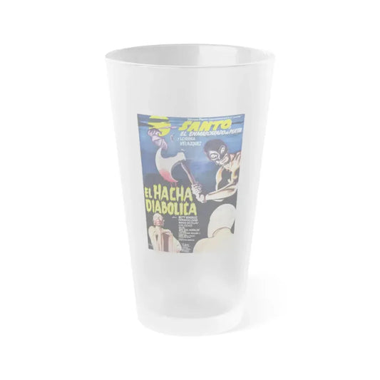 SANTO VS THE DIABOLICAL HATCHET 1965 Movie Poster - Frosted Pint Glass 16oz 16oz Frosted - Go Mug Yourself