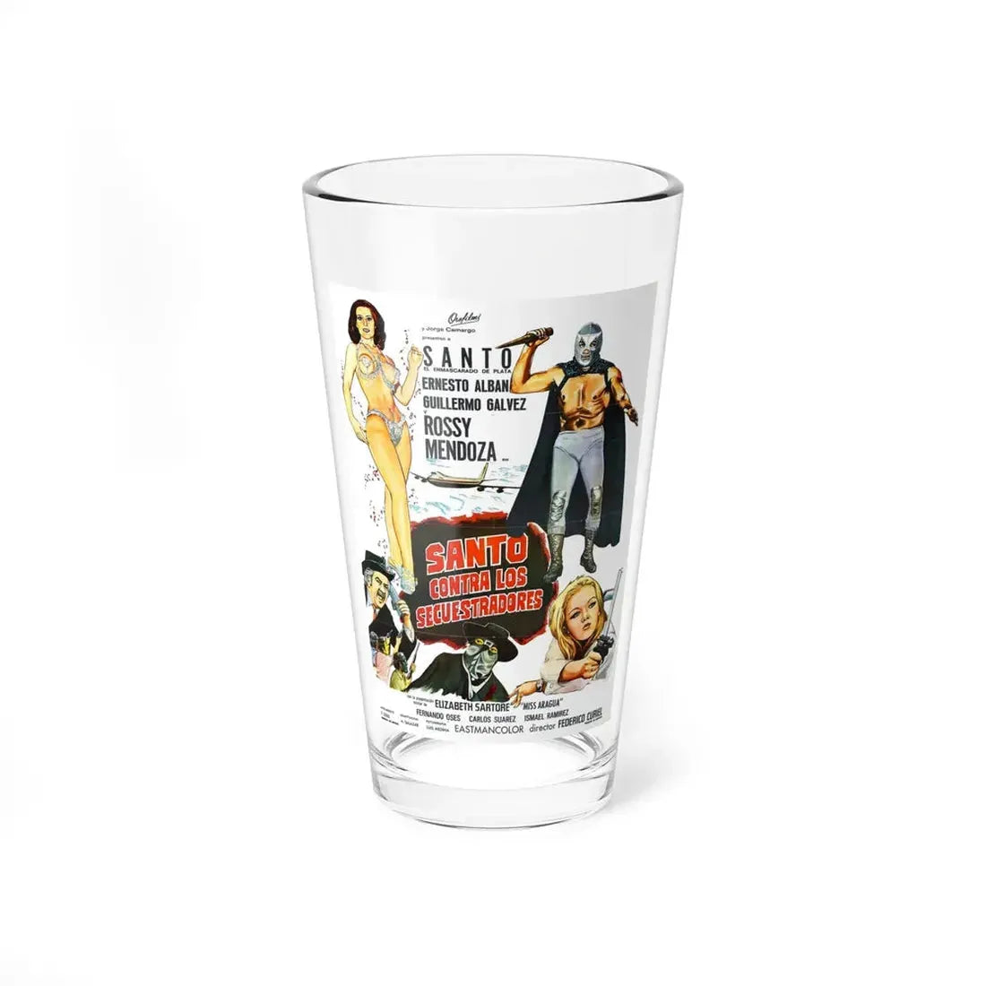 SANTO VS THE KIDNAPPERS 1973 Movie Poster - Pint Glass 16oz 16oz - Go Mug Yourself
