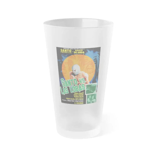SANTO VS THE SHE WOLVES 1976 Movie Poster - Frosted Pint Glass 16oz 16oz Frosted - Go Mug Yourself