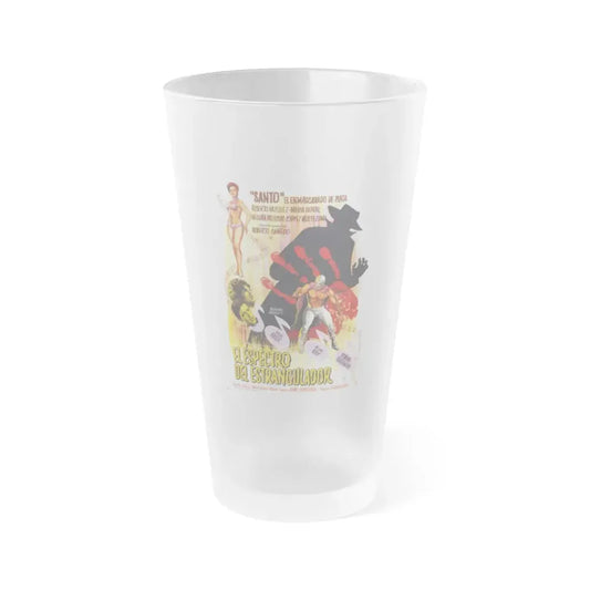 SANTO VS THE STRANGLER 1963 Movie Poster - Frosted Pint Glass 16oz 16oz Frosted - Go Mug Yourself