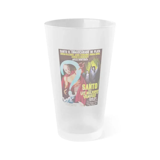 SANTO VS THE VAMPIRE WOMEN (2) 1962 Movie Poster - Frosted Pint Glass 16oz 16oz Frosted - Go Mug Yourself