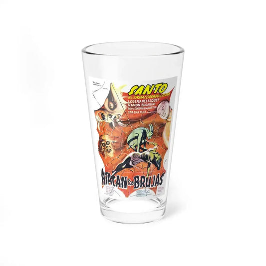 SANTO VS THE WITCHES 1968 Movie Poster - Pint Glass 16oz 16oz - Go Mug Yourself