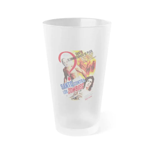 SANTO VS THE ZOMBIES 1961 Movie Poster - Frosted Pint Glass 16oz 16oz Frosted - Go Mug Yourself