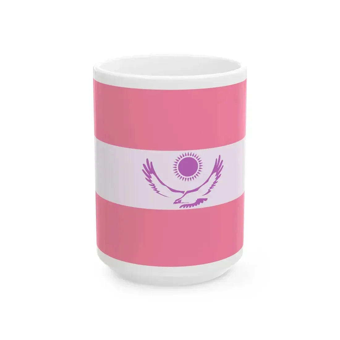 Sapphic pride flag of Kazakhstan (Kazakhstan) White Coffee Mug 15oz - Go Mug Yourself