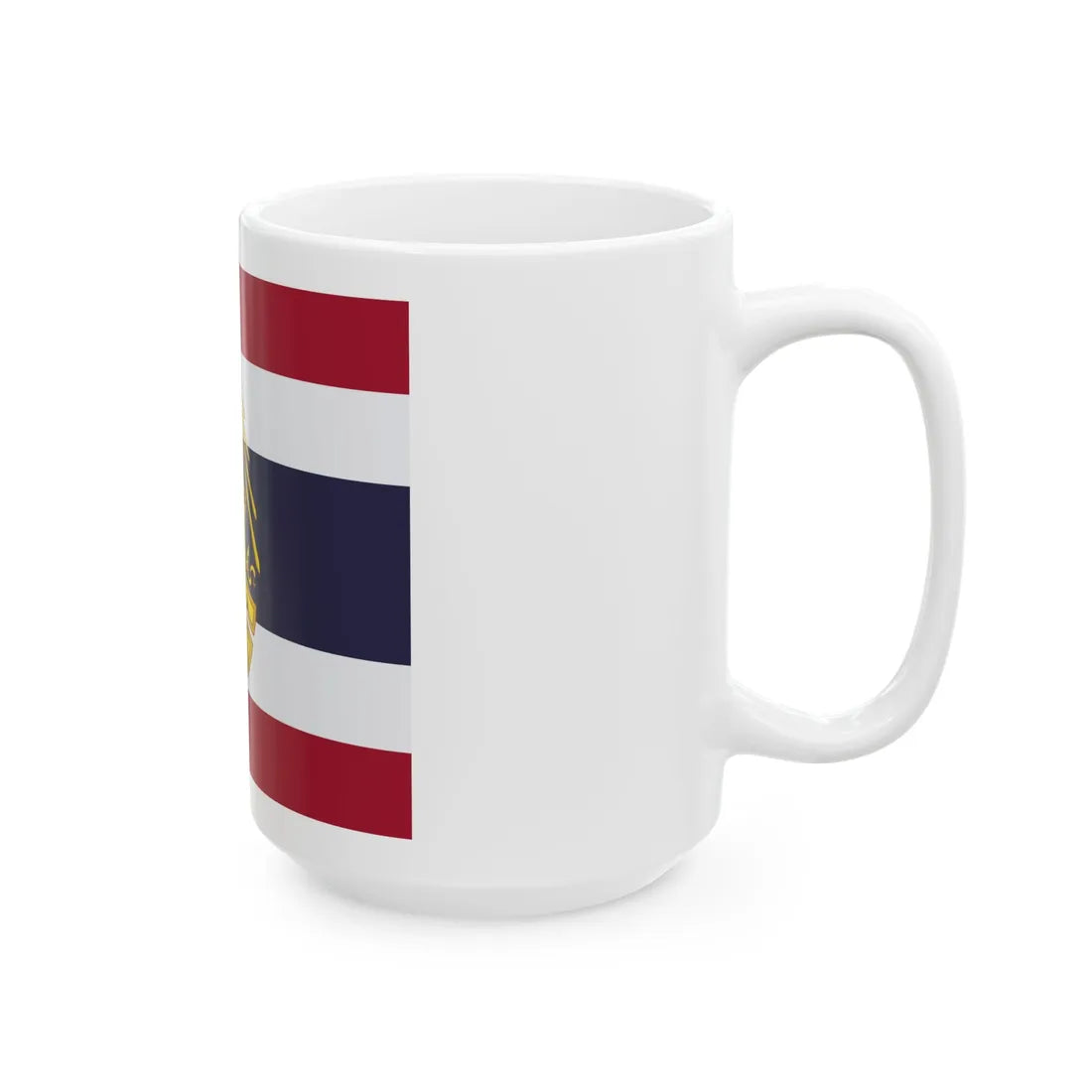 Saradul Dhvaj Regimental colours of the Royal Wild Tigers Regiment of Bangkok Territorial Defence (Cambodia) White Coffee Mug - Go Mug Yourself