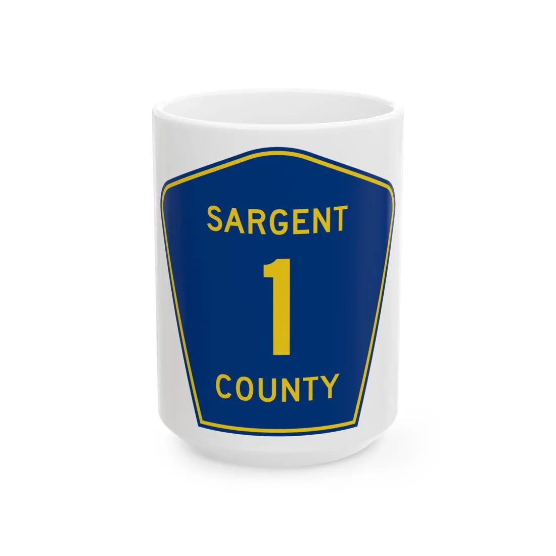 Sargent County Route 1 ND (North Dakota) (Road Sign) White Coffee Mug 15oz - Go Mug Yourself
