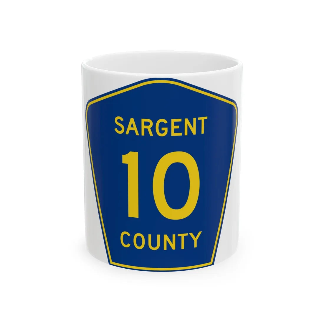 Sargent County Route 10 ND (North Dakota) (Road Sign) White Coffee Mug 11oz - Go Mug Yourself