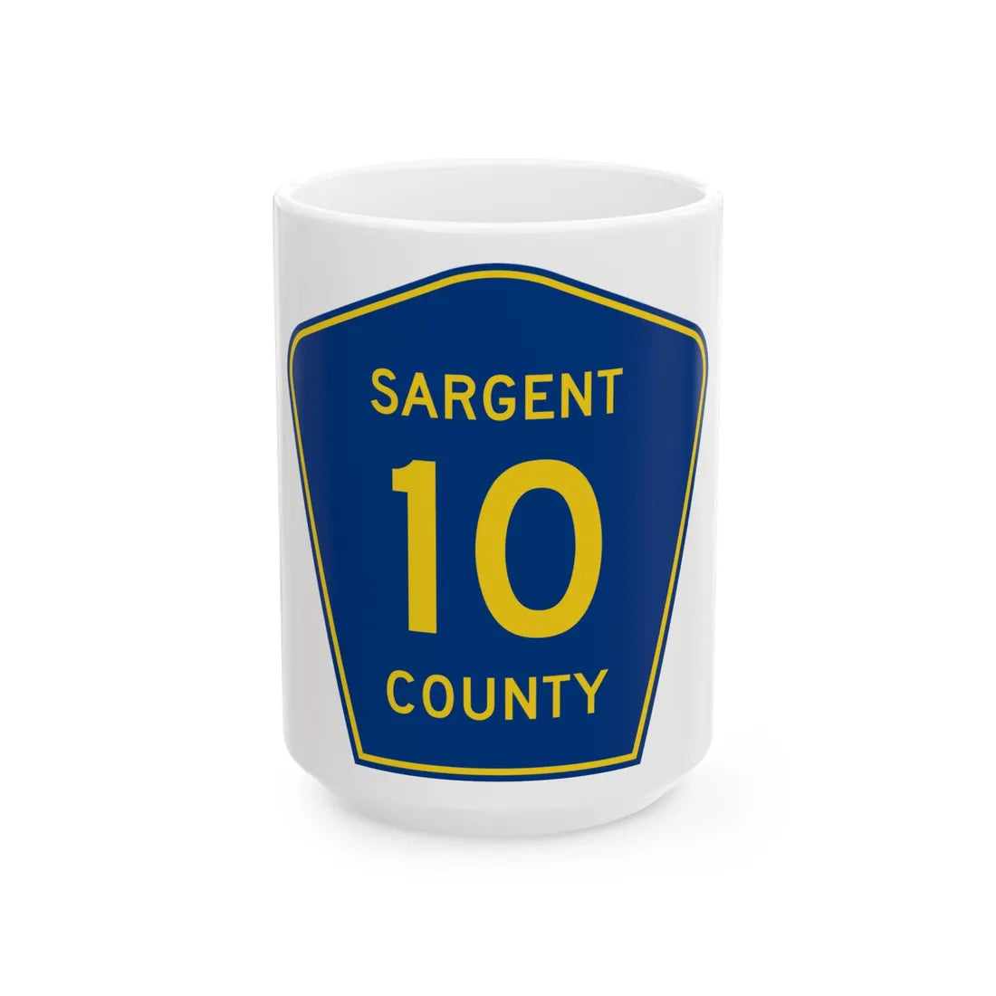 Sargent County Route 10 ND (North Dakota) (Road Sign) White Coffee Mug 15oz - Go Mug Yourself