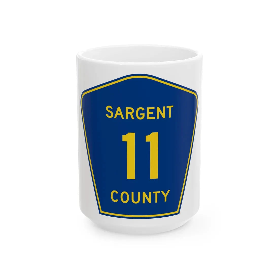 Sargent County Route 11 ND (North Dakota) (Road Sign) White Coffee Mug 15oz - Go Mug Yourself
