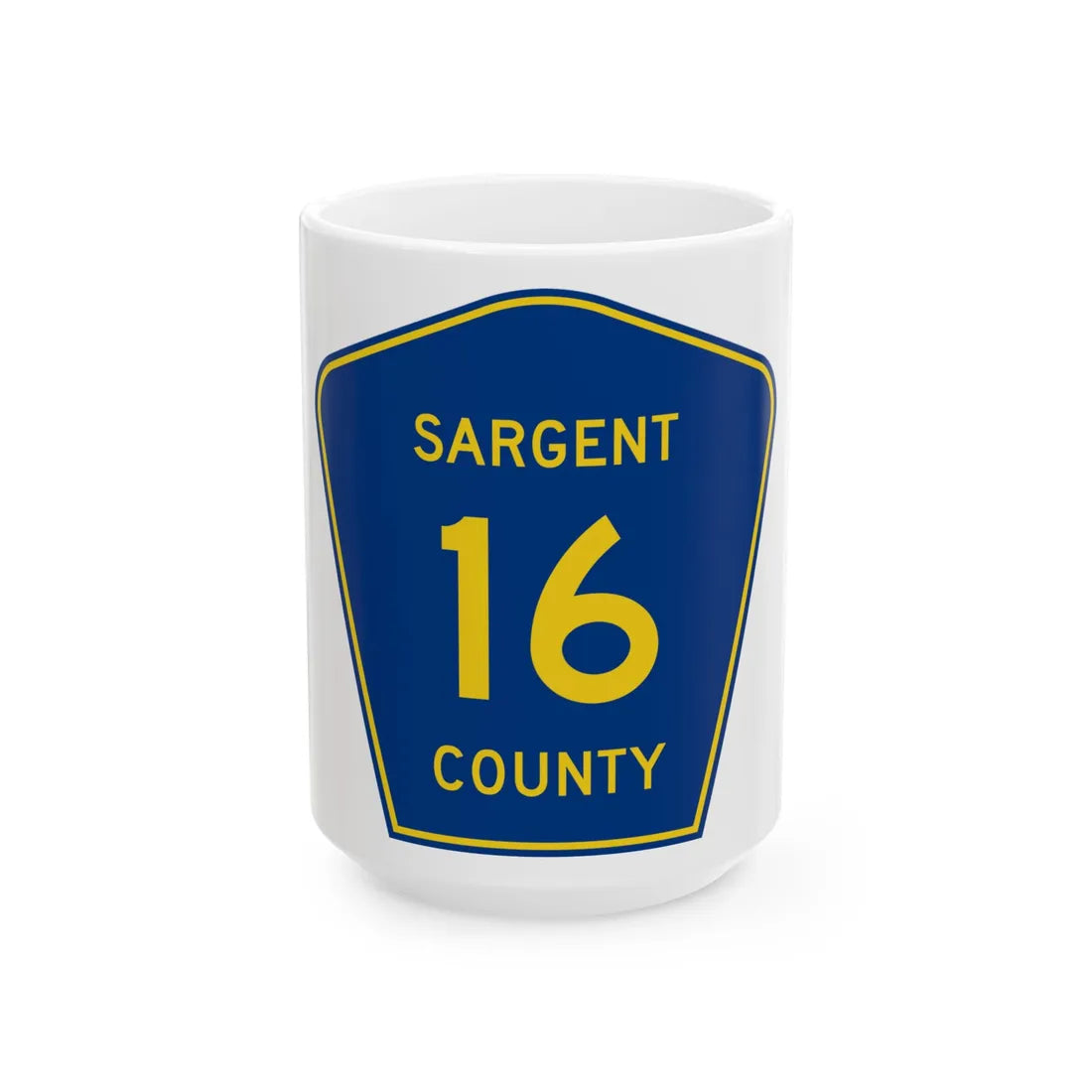 Sargent County Route 16 ND (North Dakota) (Road Sign) White Coffee Mug 15oz - Go Mug Yourself