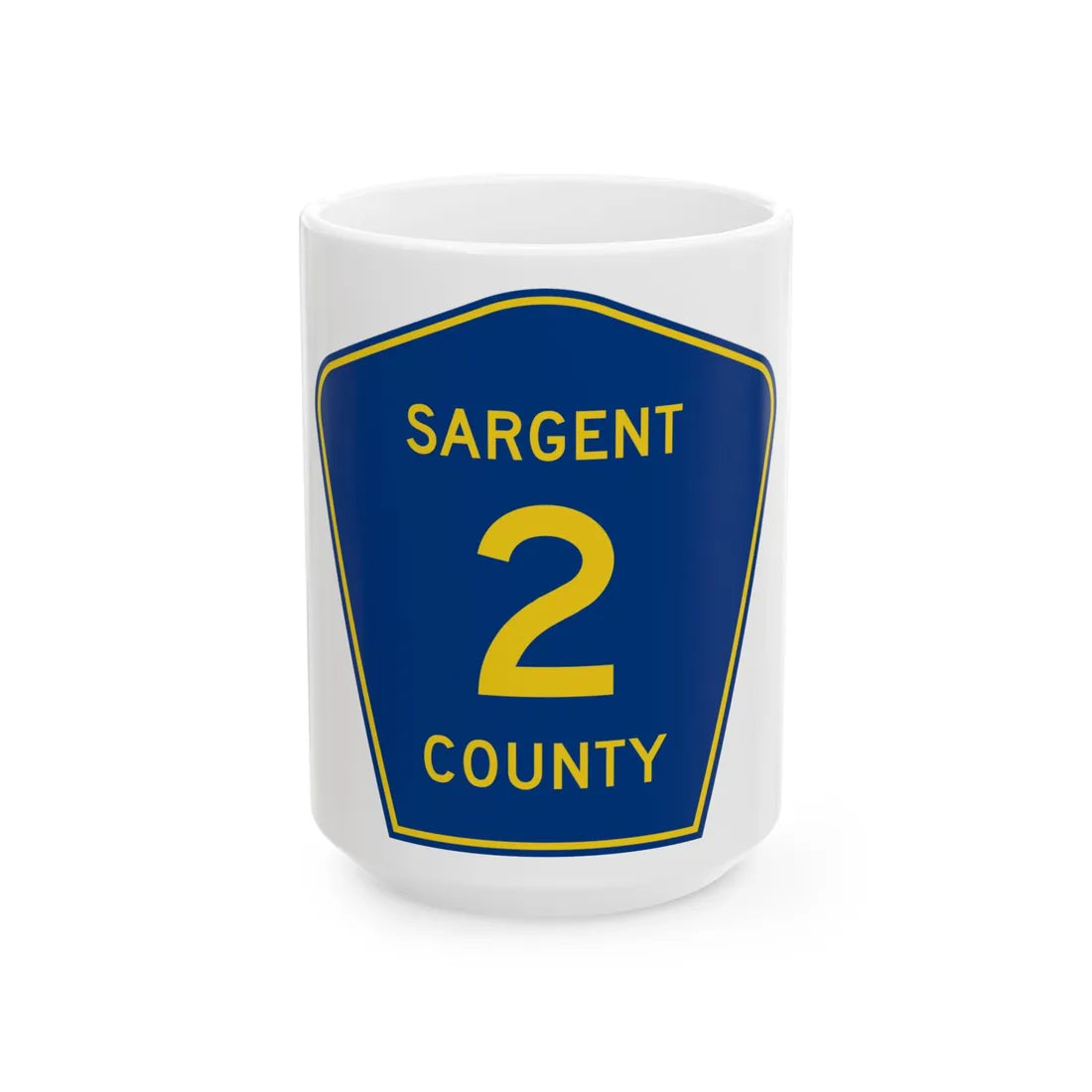 Sargent County Route 2 ND (North Dakota) (Road Sign) White Coffee Mug 15oz - Go Mug Yourself