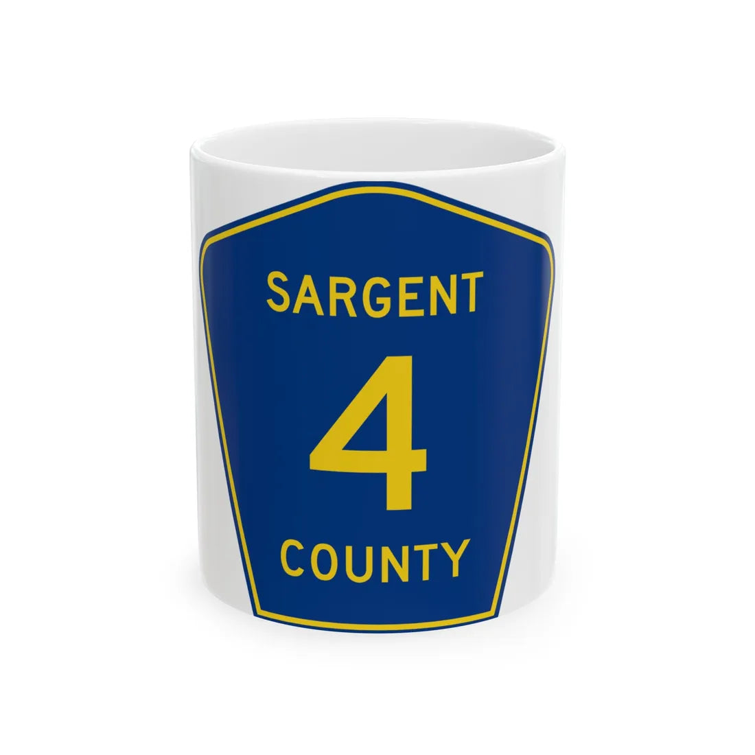 Sargent County Route 4 ND (North Dakota) (Road Sign) White Coffee Mug 11oz - Go Mug Yourself