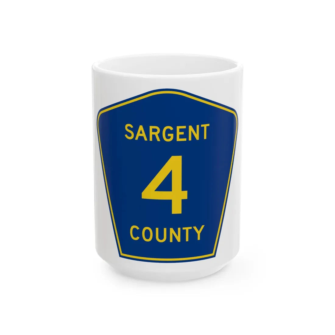Sargent County Route 4 ND (North Dakota) (Road Sign) White Coffee Mug 15oz - Go Mug Yourself