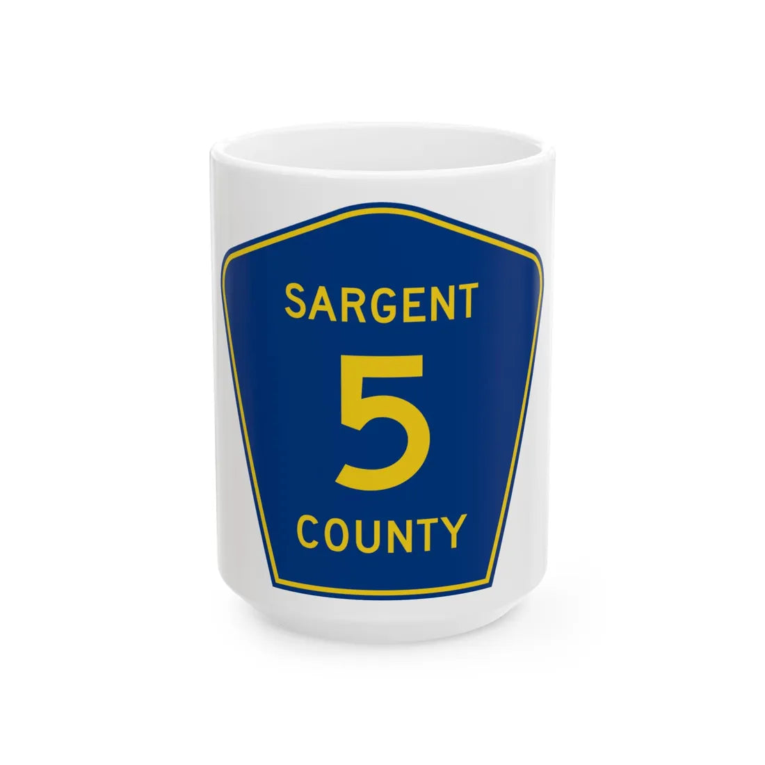 Sargent County Route 5 ND (North Dakota) (Road Sign) White Coffee Mug 15oz - Go Mug Yourself