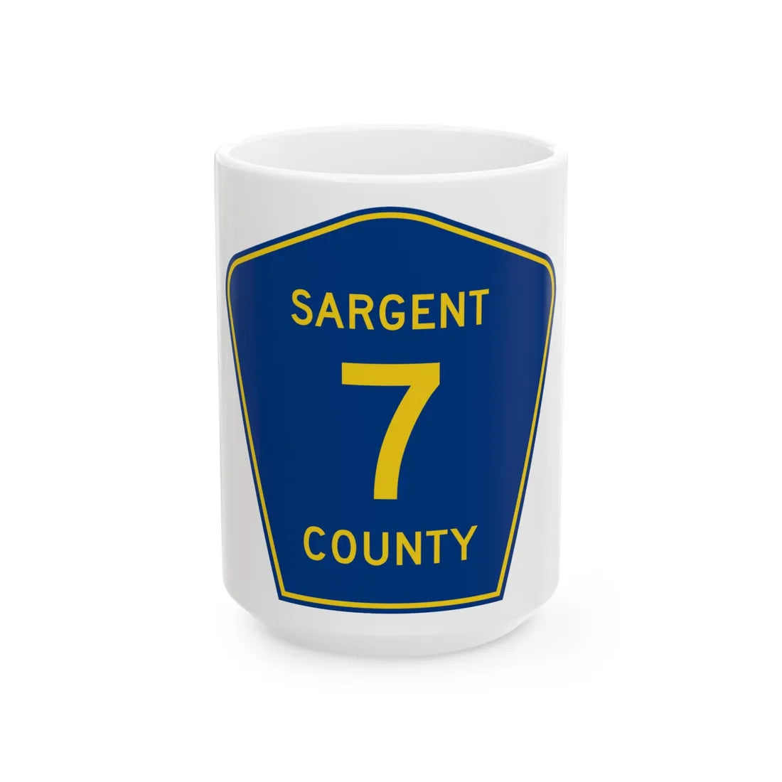 Sargent County Route 7 ND (North Dakota) (Road Sign) White Coffee Mug 15oz - Go Mug Yourself