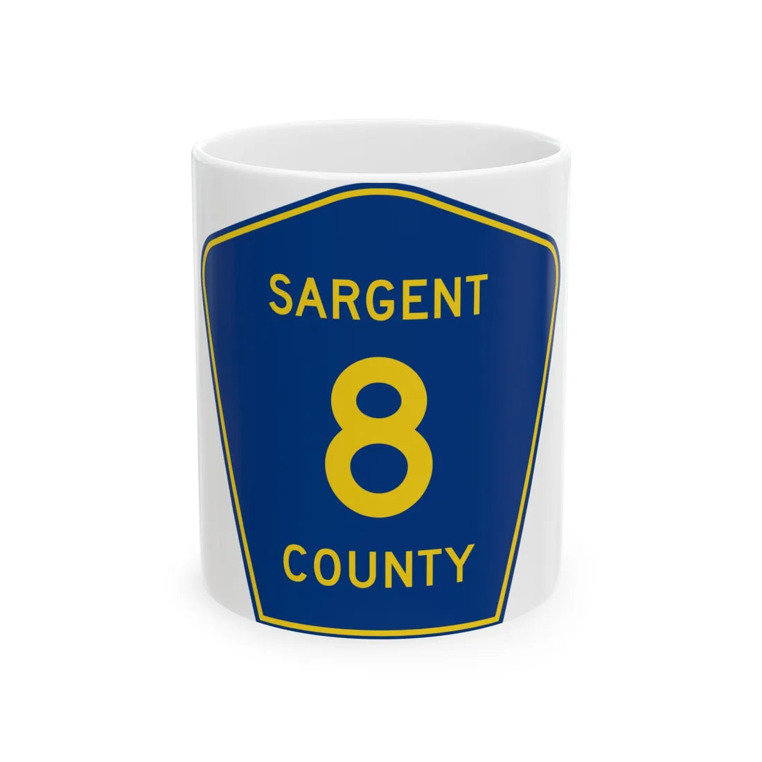 Sargent County Route 8 ND (North Dakota) (Road Sign) White Coffee Mug 11oz - Go Mug Yourself