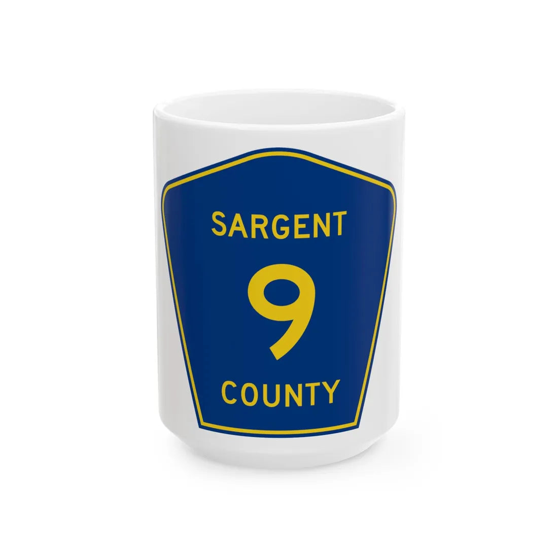 Sargent County Route 9 ND (North Dakota) (Road Sign) White Coffee Mug 15oz - Go Mug Yourself