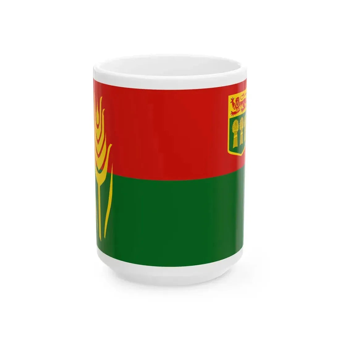 Saskatchewan 60th Anniversary Flag (Canada) White Coffee Mug 15oz - Go Mug Yourself