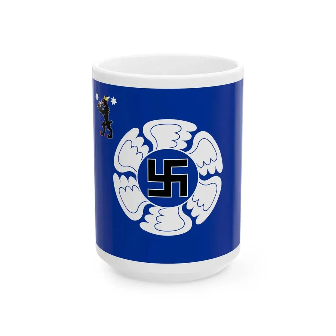 Satakunnan Lennoston lippu (Finland) White Coffee Mug 15oz - Go Mug Yourself