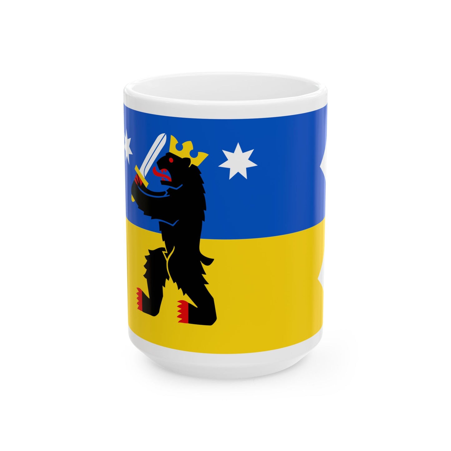 Satakunta-flag (Finland) White Coffee Mug-15oz-Go Mug Yourself